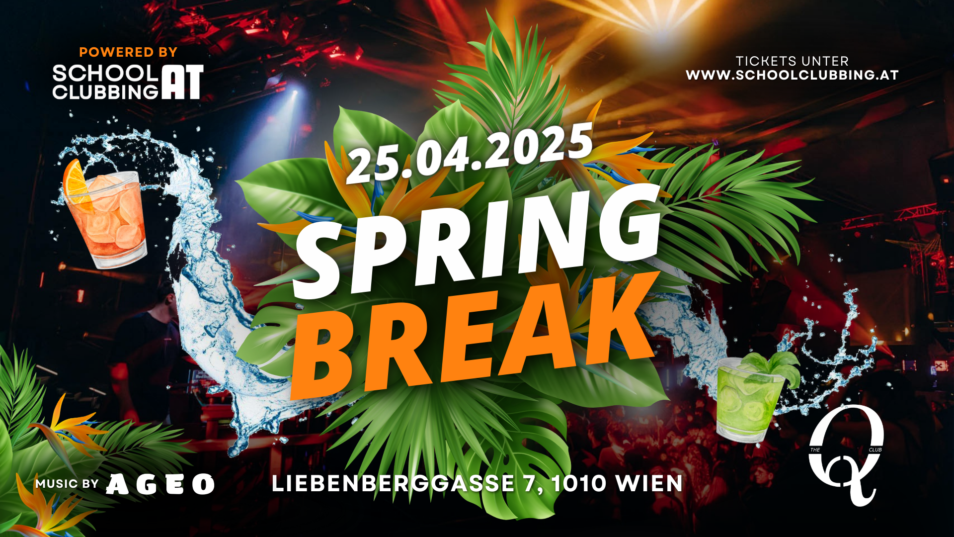 SPRING BREAK - Banner für Party in Wien ab 16 Jahren am 25.04.2025