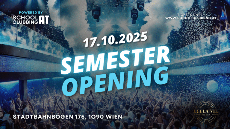 SEMESTER OPENING Party für Jugendliche ab 16 Jahren im CellaVie Aviation Club in Wien am 17.10.2025